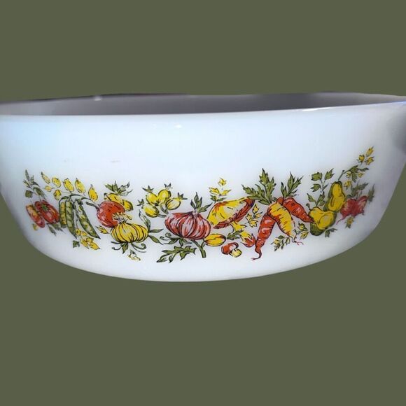 Vintage Fall Harvest Fire King Anchor Hocking 1 qt Casserole Dish - Picture 6 of 6